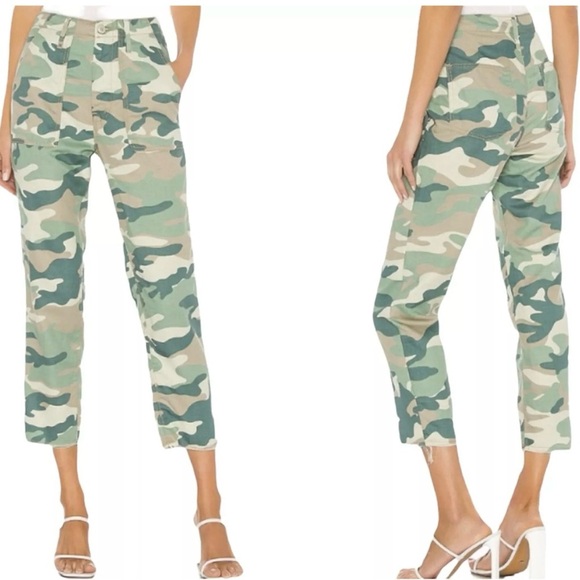 Mother "Shaker Chop Crop Camo
Pants" linen blend pants Size 28 - Picture 1 of 5